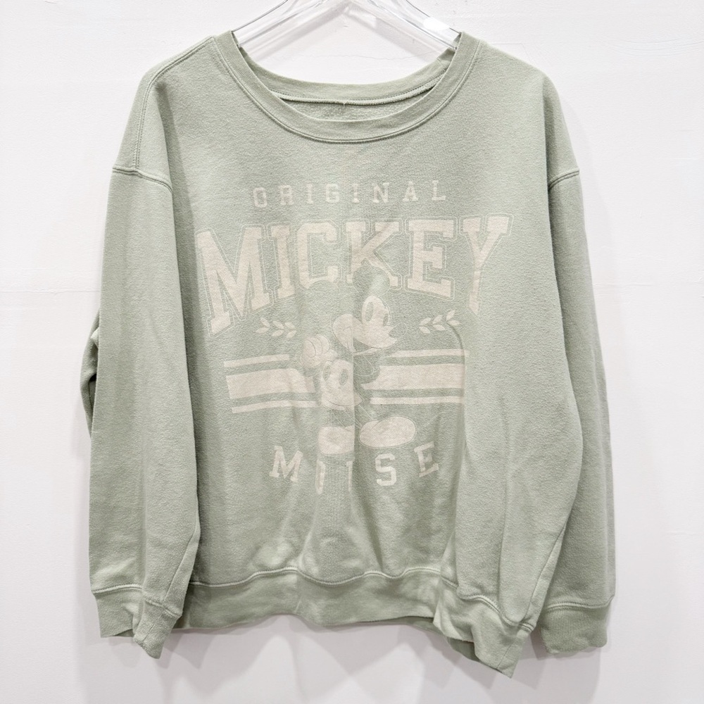 Disney Original Mickey Mouse Sweatshirt Light Green 1X